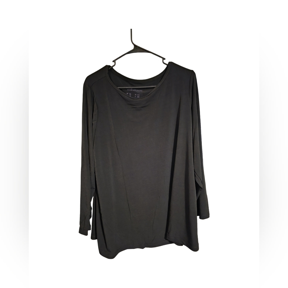 Susan Graver Black Long Sleeve Top Size 1XL